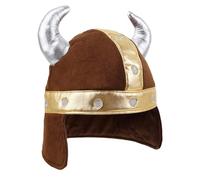 Lullaberry Kids Plush Viking Helmet - Soft Pretend Play Costume Hat with Silver Horns - Medieval Adventure Dress-Up Accessory for Toddlers and Kids Ages 3+