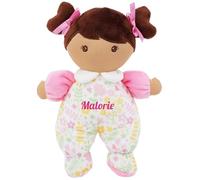 Lullaberry My First Doll Zuri - Custom Name Plush Baby Doll with Gentle Rattle - Soft Floral Rag Doll - Newborn (Birth+)