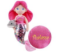Lullaberry Personalised Atlantic Wonders Mermaid Princess Thalassa Seabreeze - Soft Plush Stuffed Mermaid Doll Custom Name Gift for Toddler Girls