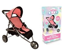 Lullaby Baby 3 Wheels Pink Baby Stroller | Kids Toys Baby Stroller | Adjustable Canopy and 3 Smooth Wheels