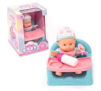 Lullaby Baby Doll in Highchair | 9-inch Soft Baby Doll Set | 9” Baby Toy in Feeding Chair | 2 Designs - 1 Sent at Random