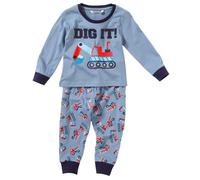 Lullaby Boy's Digger Pyjama Set in Mid Navy | Size: 18-24 m Lullaby Mid Navy 18-24 m