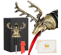 LULLEA Deer Head Liquor Pourers Spout, Deer Wine Bottle Pourer and Stopper for Wine Spirits, Stag Gifts Christmas Gifts Birthday Gifts Hunting Gifts for Hunters Men Women, Bronze