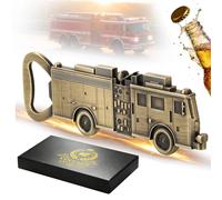 LULLEA Fire Engine Bottle Opener - Novelty Firefighter Gifts for Men, Dad, Grandad - Bronze Firefighter Bar Tool with Gift Box - Ideal for Birthday, Father’s Day, Christmas, BBQ, Camping