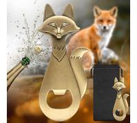 LULLEA Fox Bottle Opener - Quirky Gift for Men Women - Bronze Fox-Shaped Bar Accessory with Gift Bag - Ideal for Birthday, Fathers Day, Christmas, Pub Nights