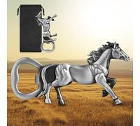 LULLEA Horse Beer Bottle Opener, Equestrian Gifts Horse Gifts for Women Men, Ideal for Race Day Birthday Christmas Holiday Home Decor, Silver Beer Accessories with Bag