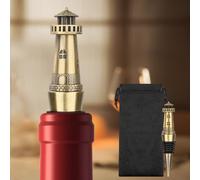 LULLEA Nautical Lighthouse Wine Bottle Stopper for Wine Champagne, Lighthouse Gifts Wine Gifts for Men Women Pharos Lovers, Wine Saver, Wine Accessories, Bronze