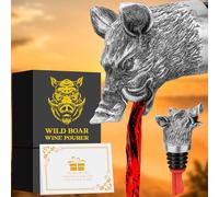 LULLEA Wild Boar Head 2-in-1 Wine Aerator Bottle Pourer and Stopper for Men Women, Hunting Gifts for Hunters, Liquor Bottle Pourers Spout for Alcohol Spirits, Wine Saver Gifts Accessories