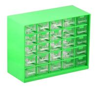 LuLobtg 25 Drawer Parts Storage Containers Stackable Cabinet with 50 Removable Dividers Clear Desk Unit Organizer Tabletop Caddy Small Parts Organization Box for Jewelry Makeup Hardware Sewing Craft