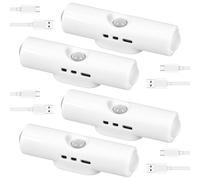LuLobtg 4 Pcs Smart Motion Sensor Lights Indoor RGB Multi-Color Changing LED Wall Sconces USB Rechargeable Magnetic LED Wall Lamp for Hallway Stair Bedroom Living Room(7 Colors)