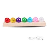 LuLobtg 7 Colors Crystal Balls Decor, Ice Cracking Night Light Ball with LED Lamp Wooden Stand, Natural Crystal Quartz Healing Spheres Chakra Balls for Birthday Gift Ornament Home Decoration
