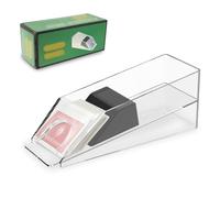 LuLobtg Blackjack Dealing Shoe, Clear Acrylic Blackjacks Dealer Shoes, Transparent Card Dispenser Blackjack Tabletop Accessories for Home Game Poker Tournament(6 Decks)