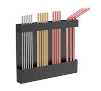LuLobtg Cabinet Straw Holder, Metal Reusable Straw Organiser Dispenser, Black Wall Mounted Drinking Straws Storage Rack, Adhesive and Magnetic for Cupboard Kitchen Counter Bar Pub Fridge