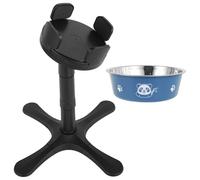 LuLobtg Elevated Dog Bowl Stand With Stainless Steel Bowl for Pet Dog Cat Stable Base Raised Dog Bowl Stand 2 Placement Modes Tilted Dog Bowl Stand for Food and Water(Style 1)