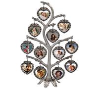 LuLobtg Family Tree Photo Frame with Hanging Picture Frames Metal Tree Shape Photo Display Free Standing Home Decoration for Wedding Baby Shower(grey)