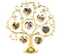 LuLobtg Family Tree Photo Frame with Hanging Picture Frames Metal Tree Shape Photo Display Free Standing Home Decoration for Wedding Baby Shower(golden)