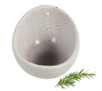 LuLobtg Herb Stripper Bowl, Handmade Resin Herb Stripper Cup, 4 Different Sizes Round Hole Pottery Leaf Stripping Tool Kitchen Gadget for Removing Stems from Herbs, Rosemary, Thyme(White)