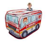 LuLobtg Kids Pop Up Play Tent Polyester Children Play Tent Folding Indoor Outdoor Toddler Playhouse Tent Car Style Boy Girl Play Tent with Storage Bag for Kids Toddlers Indoor Outdoor(ambulance)