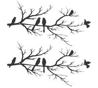 LuLobtg Metal Birds Wall Art Decor, 2Pcs Vivid Birds on Branch Silhouette Wall Decoration, Aesthetic Hanging Ornament for Living Room Bedroom Office and Balcony Garden