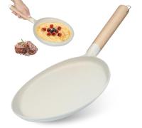 LuLobtg Non Stick Crepe Pan 24 cm Flat Skillet Griddle with Bakelite Handle PFOA Free Granite Coating Pancake Flat Skillet for All Cookers and Induction Cookers