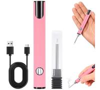 LuLobtg Rechargeable Thread Burner Kit with Digital LCD Screen, Pink Thread Zapper Tool Burning Pen for Jewelry Making, Beading, Leather Craft & Sewing, 3 Voltage Settings & 510 Threaded Battery