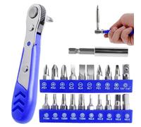 LuLobtg Right Angle Screwdriver Set Multifunctional 22 in 1 Ratchet Screwdriver Portable Small 90 Degree Screwdriver Low Profile Screwdriver Reversible 1/4inch Mini Screwdriver Hand Tool(Blue)