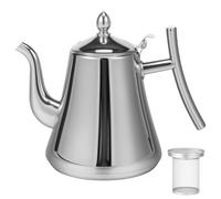 LuLobtg Stainless Steel Teapot, 2L/70Oz Water Kettle with Removeable Infuser, Coffee Pot Tea Warmer with Detachable Filter for Loose Leaf and Tea Bag(Silver)