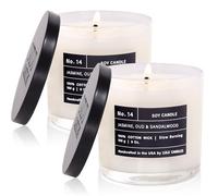 Lulu Candles | Jasmine, Oud & Sandalwood | Proudly Made in The USA | Highly Scented & Long Lasting Soy Candles - 2 Pack - 6 Oz.
