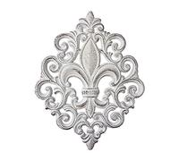 Lulu Decor, Cast Iron 14" Fleur De Lis Decoration Plaque (Antique White)