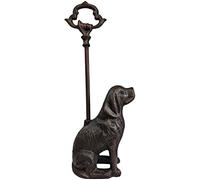 LuLu Decor, Cast Iron Decorative Dog Door Stopper with Rod, 5 lbs