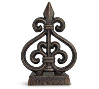 Lulu Decor, Cast Iron Fleur De Lis Door Stop, Door Stopper (LB15BK1)