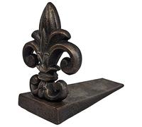 Lulu Decor Door Stopper, 5 lbs 11 oz, 6.50'' H x 8'' L, Cast Iron, Fleur De Lis Design, Black Finish