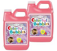 Lulu Home 2 Packs Bubble Concentrated Solution, 2 L/ 67.6 OZ Bubble Refill Solution for Kids Bubble Machine, Giant Bubble Wand, Bubble Blower, Birthday Party Favors - Up to 5 Gallons, Pink Bottle