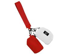 LULU MAC Double Pouch Wristlet Purse with Wrist Strap and Clip Wallet, Red-White, Wristlet