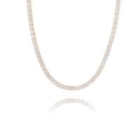 Lulu Mel Tennis Necklace for Women Men, 3/4/5mm Gold Plated Classic Silver Tennis Necklace Choker Necklace 40-61cm, Iced Out 5A Cubic Zirconia Stones Diamond Necklace Lady Fashion Graceful Jewelry, 16