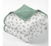 Lulu moon Muslin Quilt Blanket, Crib Blanket for Baby and Toddler,47x47 Inches(Lotusleaf Tree)