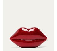 Lulu Red Glitter Medium Lips Clutch Bag Lulu Red Glitter Medium Lips Clutch Bag