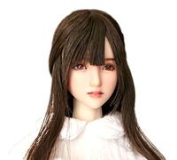 LULU SHOP LS115 1/6 Figure, Doll Head, Flocked Type, Handmade Head, Series, Pre-painted, Cute, Beautiful, Accessory, Compatible with Obitsu and TBLeague Body, Skin Skin