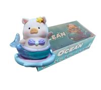 Lulu The Piggy Ocean Series Vinly Blind Box 1/8 PC Cute Pig Figures Collectible Toys Kawaii Halloween Christmas Birthday Gifts (8PC)