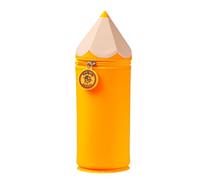 Lulubug Silicone Pencil Case - Pen Shape Orange | Soft Silicone Pencil Case for Pens | Pencil Case and Pen Holder | Pencil Case Animals Pencil Case