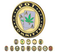 LuluCircle Poker Guard, Weights for Poker, Poker Gifts for Men, Poker Card Protector, Poker Accessories, Poker Chips with Plastic Case (No Fear)