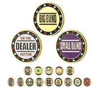 LuluCircle Small Blind, Big Blind, Dealer Button, Poker Guard, Poker Gifts for Men, Poker Accessories, Poker Chips with Plastic Case (Position Marker), 3 pcs