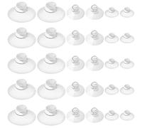 LuluEasy 30 Pieces 3 Sizes Clear Suction Cups for Glass, Without Hooks, Plastic Sucker for Home Organization Festival Decoration Window, Assorted Sizes 0.8 inch + 1.2 inch + 2.2 inch