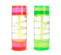 LULUFUN Liquid Motion Timer Bubbler, Sensory Toys for Visual Relaxation, Colorful Oil Hourglass, Calm Stress Relief Desk Toys, Gifts for Adults and Children (pink+green)