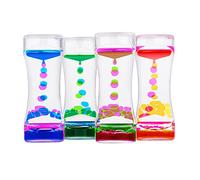LULUFUN Liquid Motion Timer Bubbler, Sensory Toys for Visual Relaxation, Colorful Oil Hourglass, Calm Stress Relief Desk Toys, Gifts for Adults and Children (set of 4)