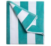 LULUHOME Large Oversized Beach Towel - Big Cotton 36 x 70 Inch Striped Pool Towel, Large Cabana Soft Swimming Towel for Adult Men Women,Turquoise