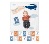 Lulujo Milestone Swaddle Blanket and Card Set, I Will Move Mountains