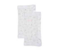 Lulujo Security Lovey Blankets | Unisex Softest Breathable Cotton Muslin Security Blanket Set with Silky Satin Trim | Neutral Comforting Blanket for Girls & Boys | 16in x 16 in | Kitty Cat