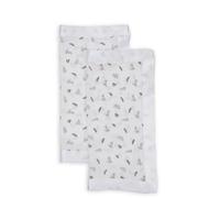 Lulujo Security Lovey Blankets | Unisex Softest Breathable Cotton Muslin Security Blanket Set with Silky Satin Trim | Neutral Comforting Blanket for Girls & Boys | 16in x 16 in | Bunnies