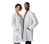 LuluLab White Unisex Lab Coat for Men & Women - Snap Button Closure, 200 GSM Polycotton, Knee Length, 3 Pockets, Classic Fit for Science Students, Lab, Clinic, School & Pharmacy
